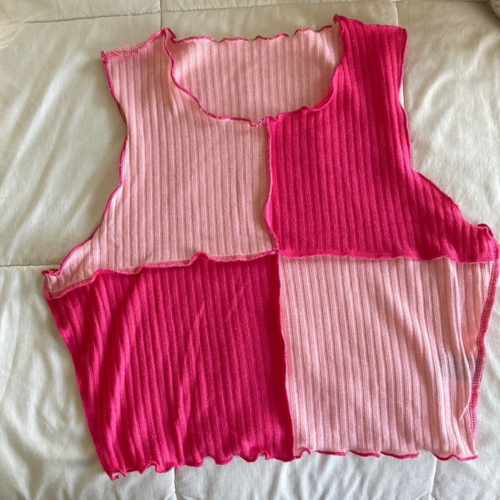 Shein Color Block Crop Tank Top